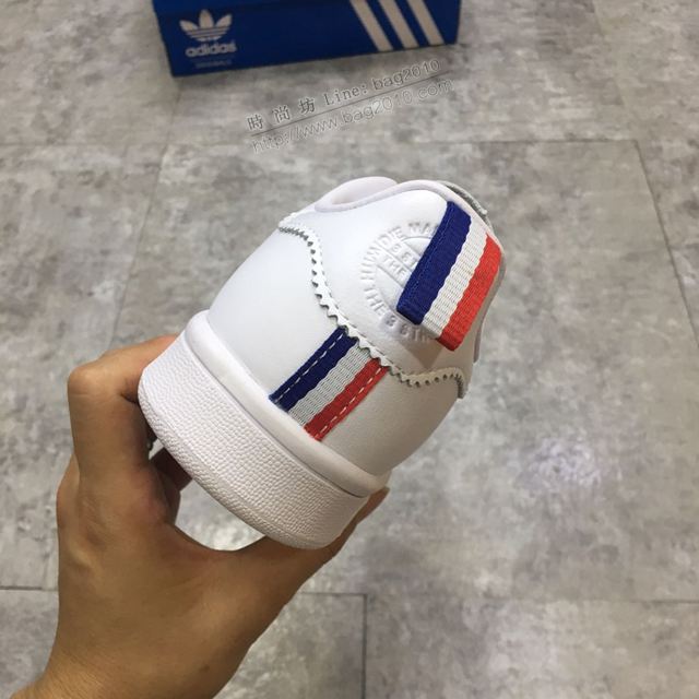 Adidas鞋 法國限定特別款 阿迪達斯全頭層小牛皮小白鞋 Adidas板鞋 男女同款  hdx13254